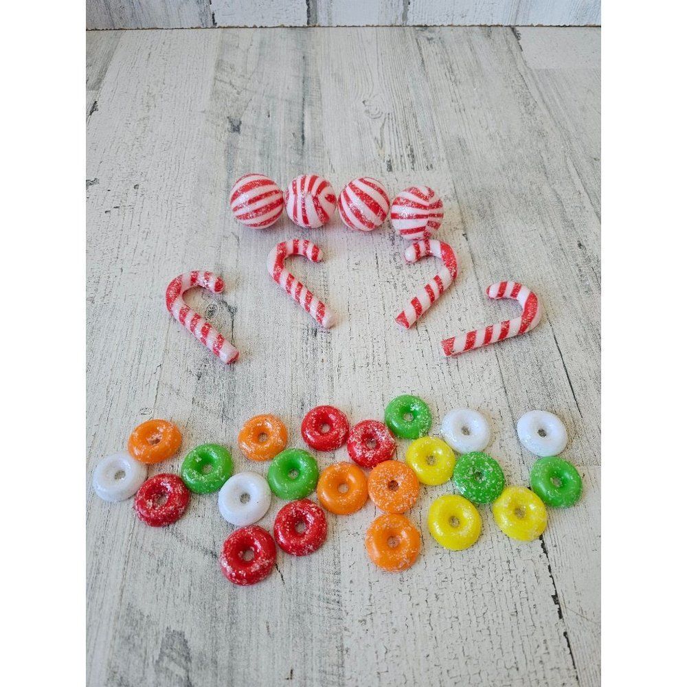 Vintage candy Xmas decor candy cane life savers decor